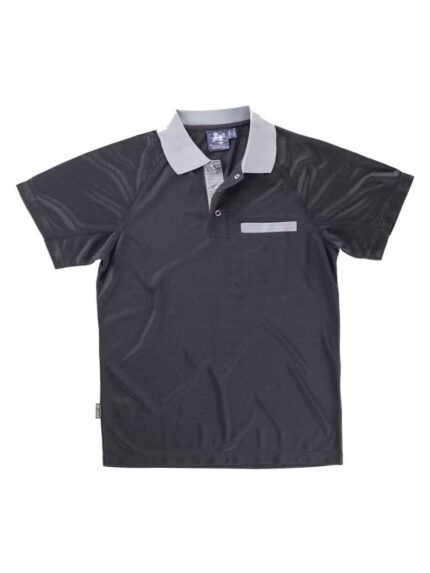 WorkTeam Polo combinado de manga corta en tejido técnico, bolso de pecho, deportivo, ligero, transpirable y de secado rápido. Hombre
