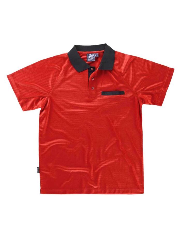 WorkTeam Polo combinado de manga corta en tejido técnico, bolso de pecho, deportivo, ligero, transpirable y de secado rápido.  Hombre