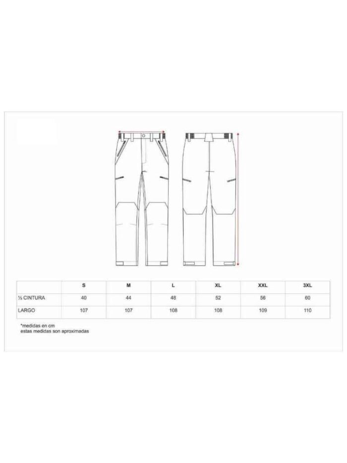 WorkTeam Pantalon Impermeable Caza y Pesca Combinado, con 2 Bolsos Laterales, 2 Bolsos Traseros y 2 Bolsos en Perneras. Hombre - Imagen 6