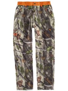 WorkTeam Pantalón Caza y Pesca workshell Estampado con Motivos Vegetales, con Cinturilla a Contraste. Dos Bolsos de Abertura Inclinada en los costado