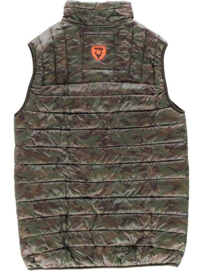 WorkTeam Chaleco Caza y Pesca Acolchado estampado Camuflaje, con 2 Bolsillos Laterales. Bolsa Transporte. - Imagen 2