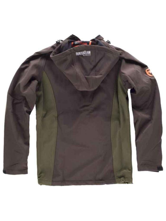 WorkTeam Cazadora Caza, Pesca, Tiempo Libre, etc, Softshell con 2 Bolsillos Laterales y un Bolsillo en Pecho, combinada, con Capucha. - Imagen 2