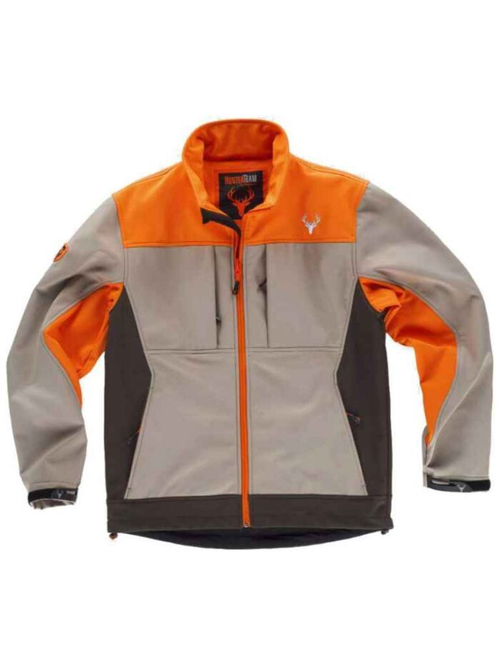 WorkTeam Cazadora Caza, Pesca, Tiempo Libre, etc, Softshell combinada Tricolor. Cuello Alto y cubrecosturas Interior. Canesús Combinados. Cierre de Cremallera de Nylon. - Imagen 3