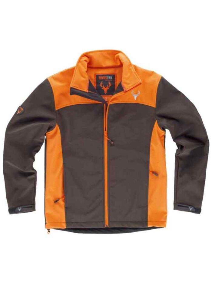 WorkTeam Cazadora Caza, Pesca, Tiempo Libre, etc, Softshell con Canesús y costadillos a Contraste. Cuello Alto y cubrecosturas Interior. Cierre de Cremallera de Nylon. - Imagen 2