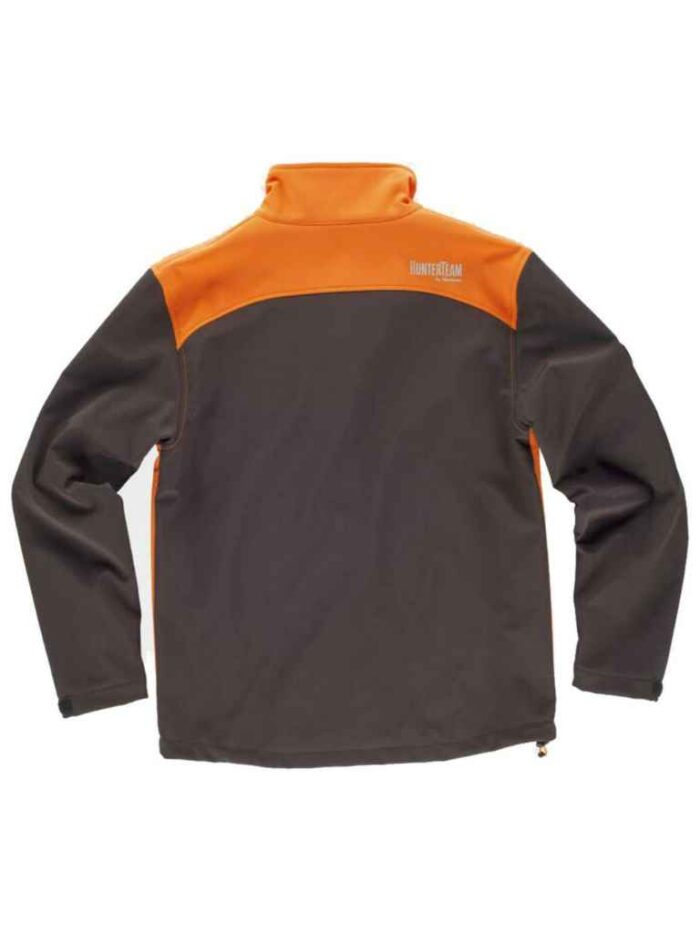 WorkTeam Cazadora Caza, Pesca, Tiempo Libre, etc, Softshell con Canesús y costadillos a Contraste. Cuello Alto y cubrecosturas Interior. Cierre de Cremallera de Nylon. - Imagen 4