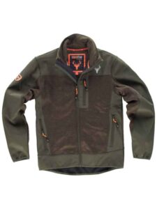 WorkTeam Cazadora Caza, Pesca, Tiempo Libre, etc, Softshell Combinada con Tejido en Punto Canalé, con 2 Bolsillos Laterales y 1 Bolsillo en Pecho.