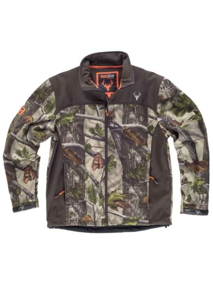 WorkTeam Chaqueta Caza y Pesca workshell Estampada con Motivos Vegetales, con canesús y costadillos a Contraste. Cuello Alto y cubrecosturas Interior Hombre - Imagen 2