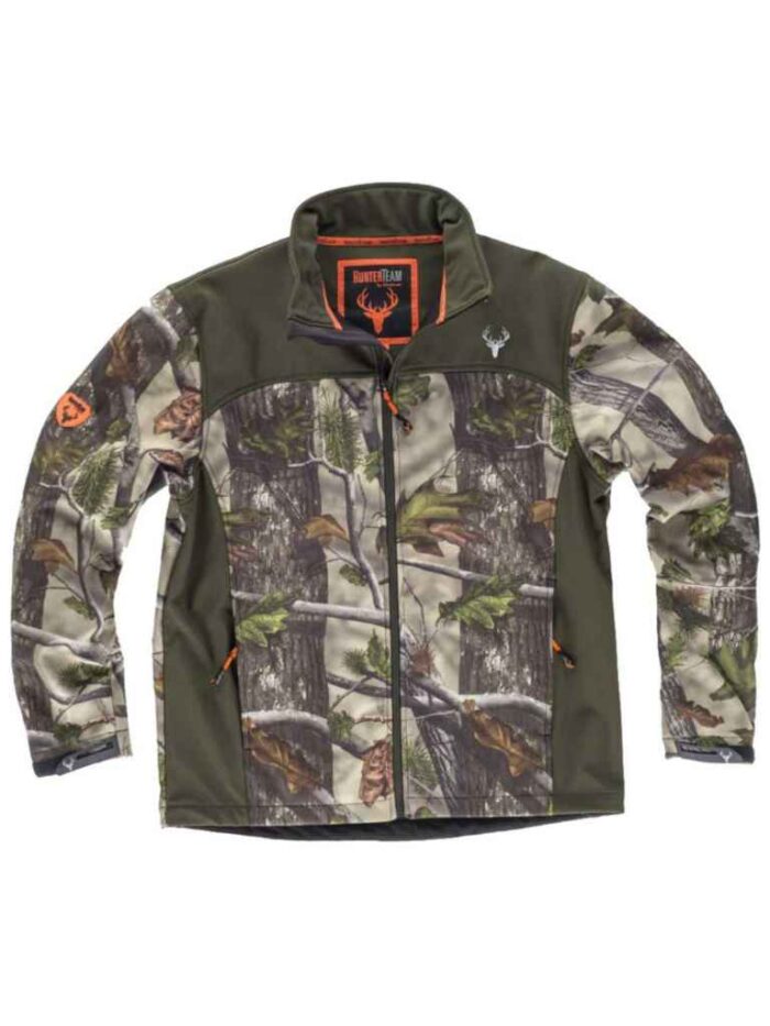 WorkTeam Chaqueta Caza y Pesca workshell Estampada con Motivos Vegetales, con canesús y costadillos a Contraste. Cuello Alto y cubrecosturas Interior Hombre - Imagen 4