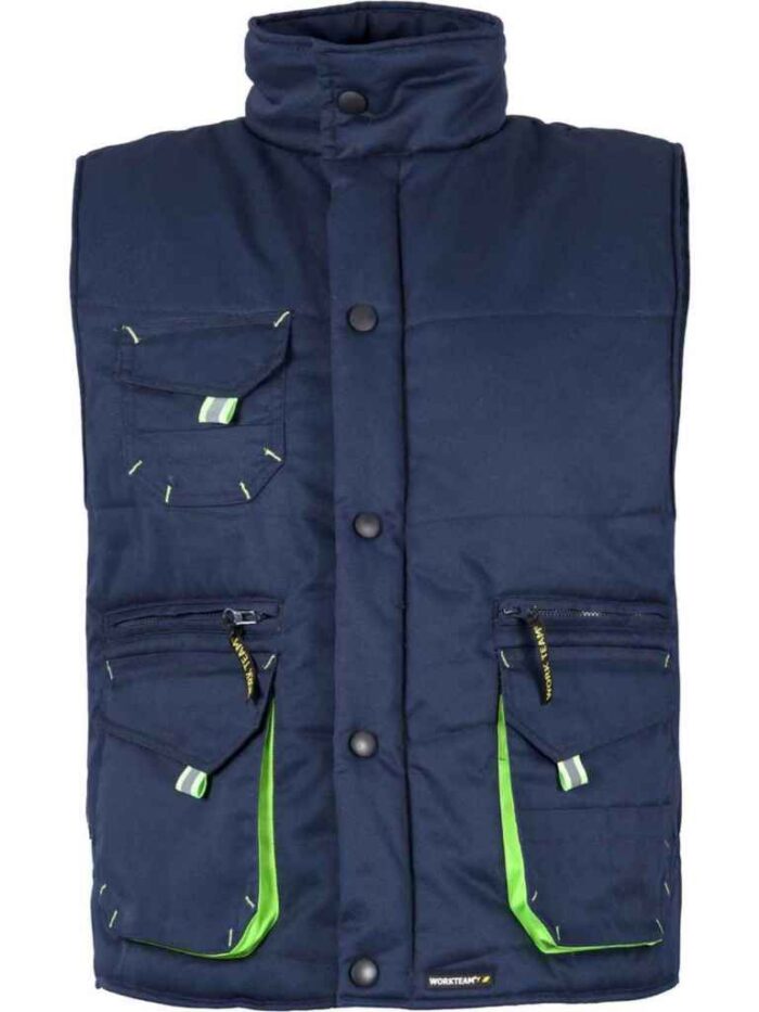WorkTeam Chaleco Linea 6 Acolchado Multibolsillos con Detalles Combinados. Hombre - Imagen 3
