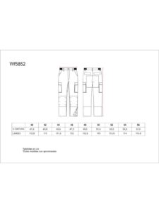 WorkTeam Pantalón linea 5, 3 colores. Cintura elástica, multibolsillos,bolso rodilleras, vivos reflectantes. Unisex