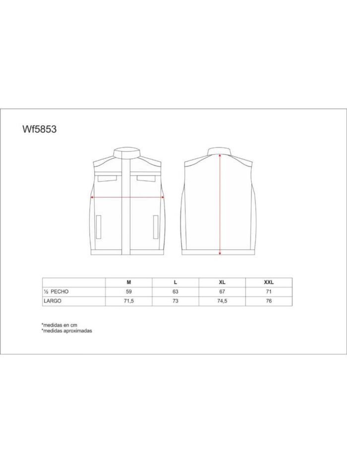 WorkTeam Chaleco Linea 5 Acolchado con Cierre Cremallera Combi 3 Colores, Vivos Reflectantes. Hombre