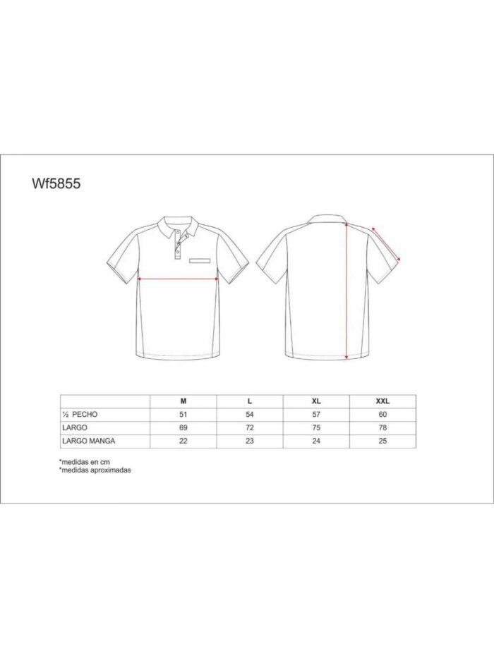Work Team Polo Linea 5 Combinado en 3 Colores con Vivos Reflectantes. Hombre