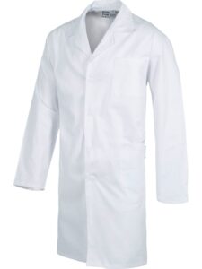 WorkTeam Bata de caballero con cierre de botones, un bolso de pecho y 2 laterales. 100% Algodón.