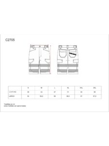 WorkTeam Pantalón Corto o Bermuda de ALTA VISIBILIDAD EN 20471, Multibolsillos, Combinado con Cintas Reflectantes Discontinuas y Cintas Decorativas, Trabajo. Unisex