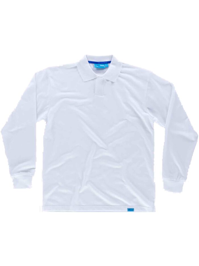 Workteam Polo Trabajo ANTIBACTERIANO de Manga Larga, cierre de Velcro, 100% algodón . Ideal Alimentación, Laboratorio, Sanidad, etc. Unisex - Imagen 2