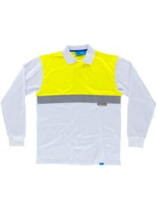 Workteam Polo Trabajo ANTIBACTERIANO, Alta Visibilidad, de Manga Larga, cierre de Velcro, Algodón. Ideal Alimentación, Laboratorio, Sanidad, etc. Unisex - Imagen 2