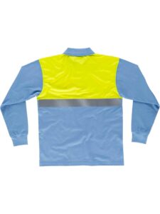 Workteam Polo Trabajo ANTIBACTERIANO, Alta Visibilidad, de Manga Larga, cierre de Velcro, Algodón. Ideal Alimentación, Laboratorio, Sanidad, etc. Unisex