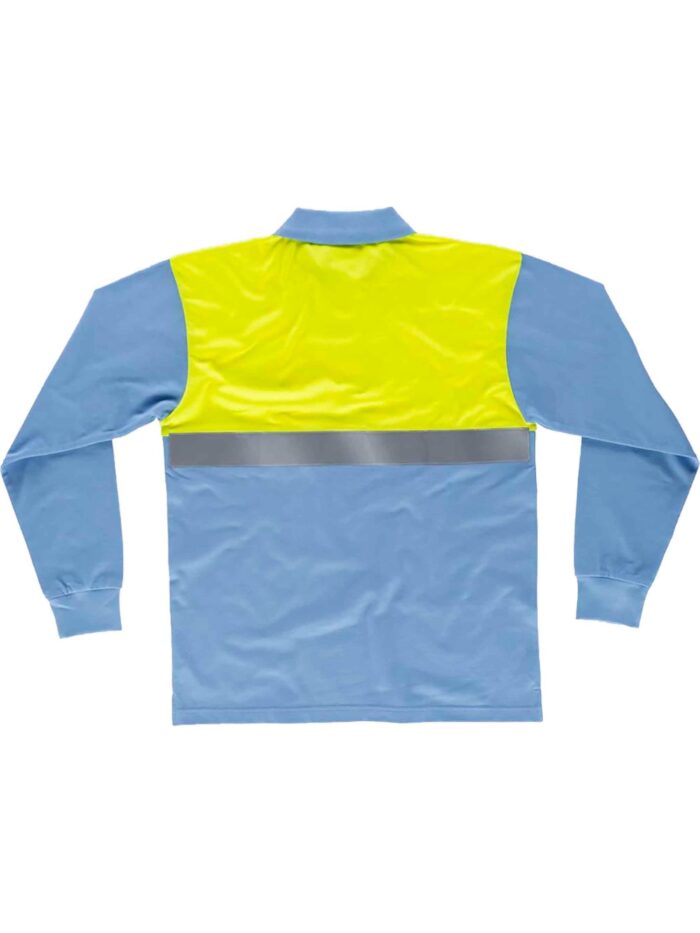 Workteam Polo Trabajo ANTIBACTERIANO, Alta Visibilidad, de Manga Larga, cierre de Velcro, Algodón. Ideal Alimentación, Laboratorio, Sanidad, etc. Unisex