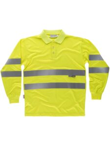 WorkTeam Polo Manga Larga Alta Visibilidad con Dos Cintas Reflectantes. EN ISO 20471:2013 Hombre
