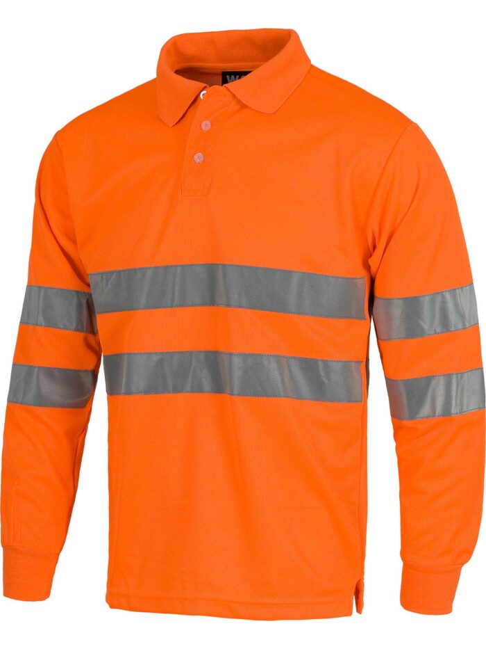 WorkTeam Polo Manga Larga Alta Visibilidad con Dos Cintas Reflectantes. EN ISO 20471:2013 Hombre - Imagen 2