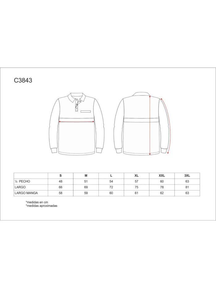 WorkTeam Polo Manga Larga con Canesú Combinado, un Bolso de Pecho. Una Cinta Reflectante, 100% ALGODÓN. Hombre