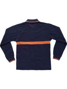 WorkTeam Polo Manga Larga con una Franja a Contraste, 100% Algodón. Hombre