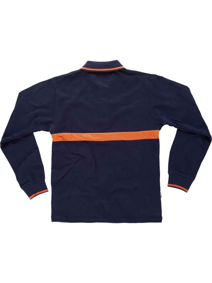 WorkTeam Polo Manga Larga con una Franja a Contraste, 100% Algodón. Hombre