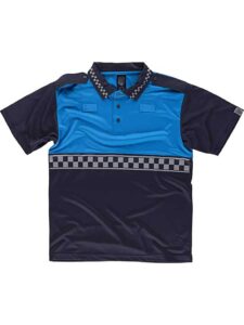 Work Team Polo Policía Manga Corta Combinado, con Cinta Reflectante termosellada y charreteras en Hombros. Hombre