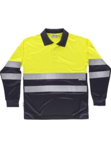WorkTeam Polo combinado ALTA VISIBILIDAD manga larga, cintas reflectantes torso y mangas. EN ISO 20471:2013 HOMBRE