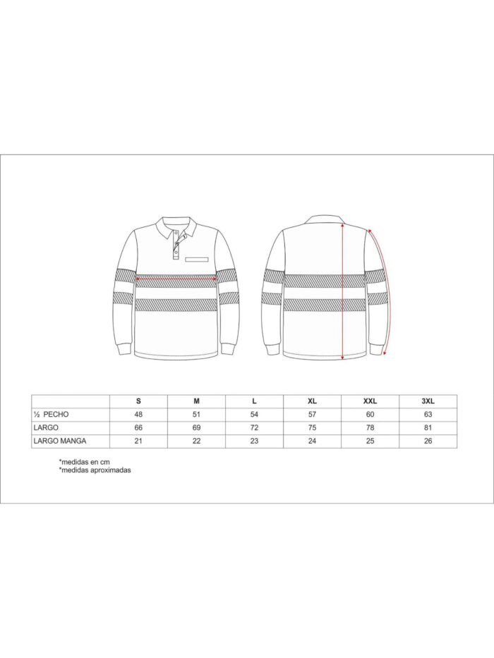 WorkTeam Polo Manga Larga perchado, Combinado Alta Visibilidad Cintas Reflectantes discontinuas EN ISO 20471