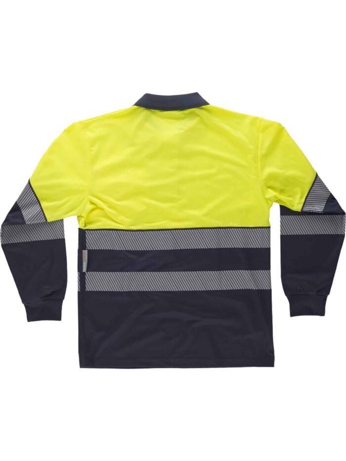 WorkTeam Polo Manga Larga perchado, Combinado Alta Visibilidad Cintas Reflectantes discontinuas EN ISO 20471