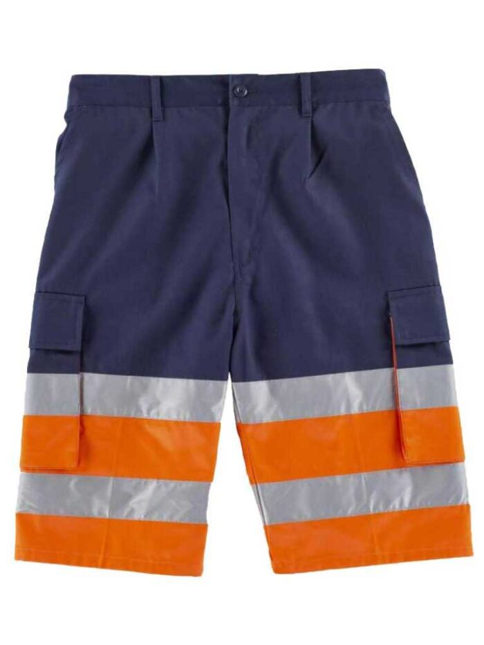 WorkTeam Pantalón Corto o Bermuda combinada, con dos cintas reflectantes. ALTA VISIBILIDAD EN ISO 20471. Clase 1  HOMBRE - Imagen 3
