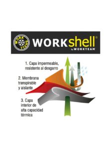 Workteam Chaqueta Softshell con cordón reflectante, Membrana Interior Transpirable y Aislante e Interior de Alta Capacidad termica. Hombre
