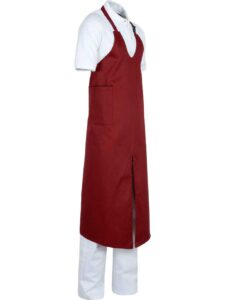 WorkTeam Delantal de cocina con vivo en bolsillo a contraste y apertura frontal, cocinero, chef, etc. Unisex