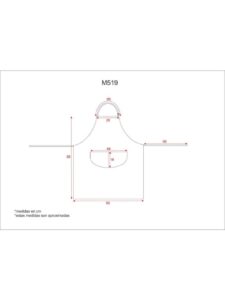 WorkTeam Delantal con Peto y un Bolso, Estampado café. 90x95. Hombre