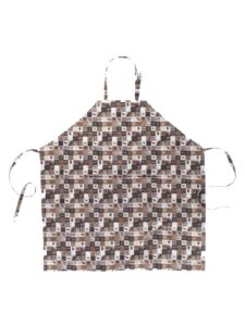 WorkTeam Delantal con Peto y un Bolso, Estampado café. 90x95. Hombre