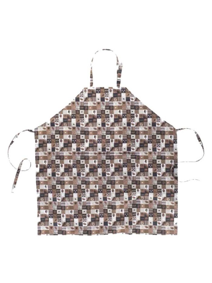 WorkTeam Delantal con Peto y un Bolso, Estampado café. 90x95. Hombre