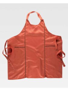 WorkTeam Delantal con peto 90x90. Vivo a contraste. Unisex