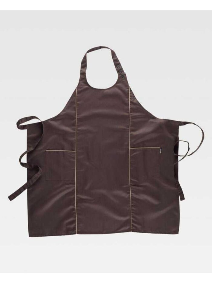 WorkTeam Delantal con peto 90x90. Vivo a contraste. Unisex - Imagen 3