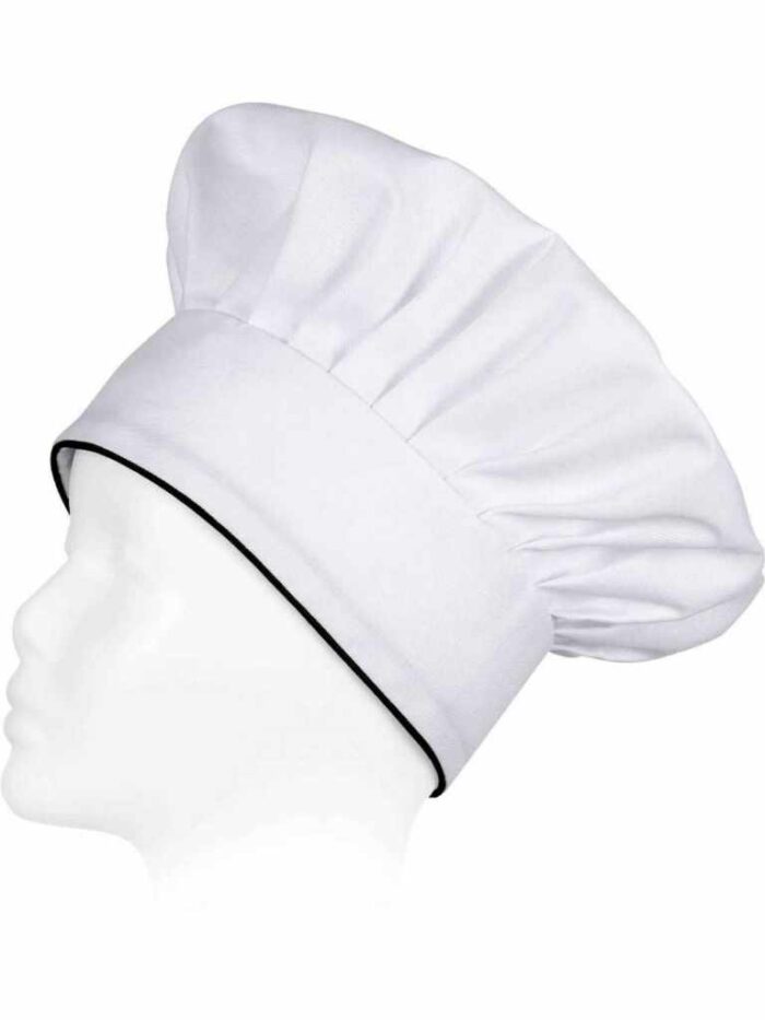 WorkTeam Gorro liso de cocinero con velcro y vivo a contraste. Unisex - Imagen 7