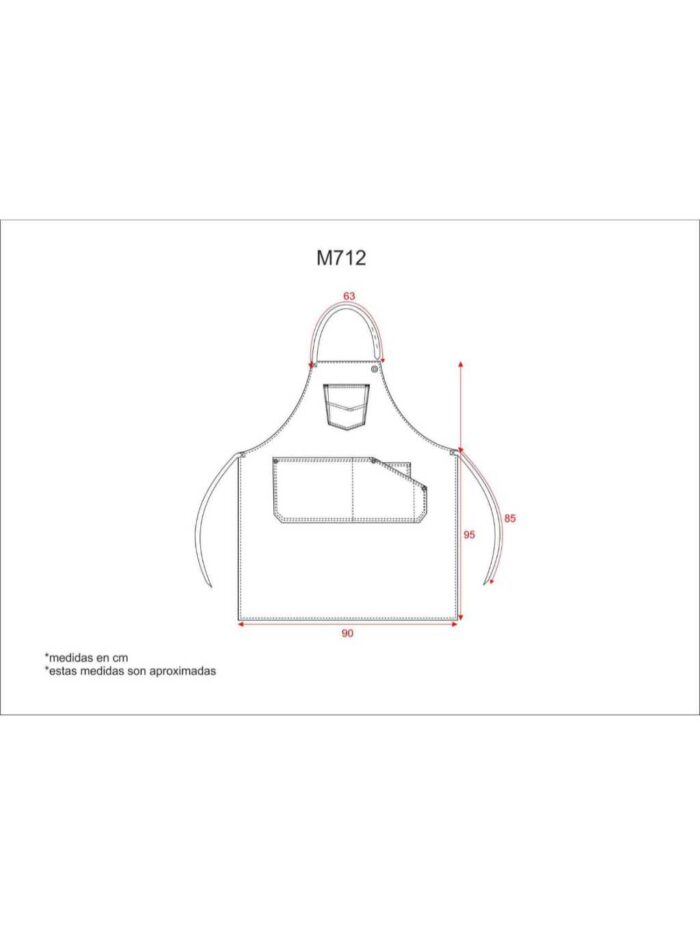 WorkTeam Delantal Peto en Tejido Canvas 90x95. Bolso en Pecho, Central y Bolsillo relojero Interior. Cinta de Tejido Vaquero Regulable. 100% Algodón. Hombre