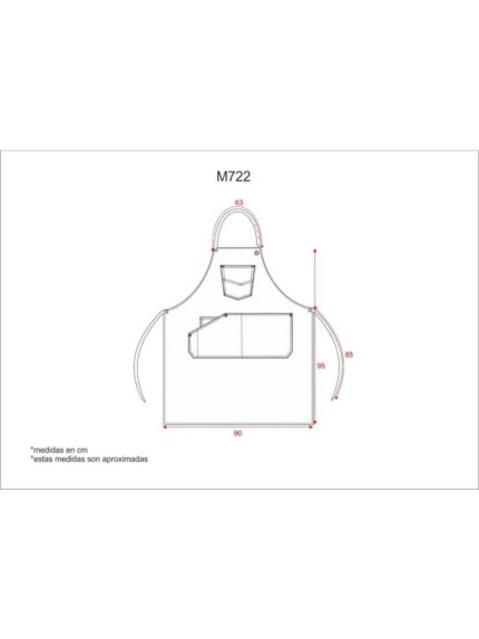 WorkTeam Delantal Peto Tejido Canvas 90x95. Bolso en Pecho, Central y Bolsillo relojero Interior. Cinta Regulable Cuello y Cintura. 100% algodón. Hombre