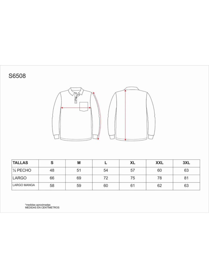 WorkTeam Polo Manga Larga con un Bolso de Pecho, Algodon 100% Hombre