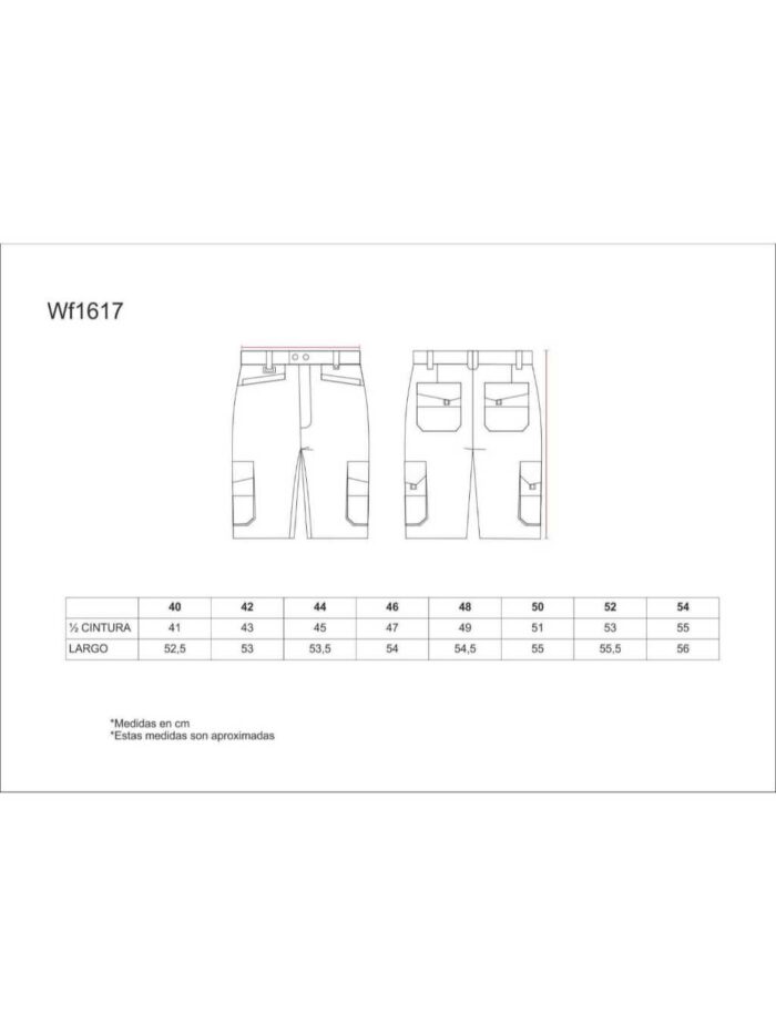 WorkTeam Bermuda Linea 6, Multibolsillos con Elástico en Laterales. Hombre - Imagen 4