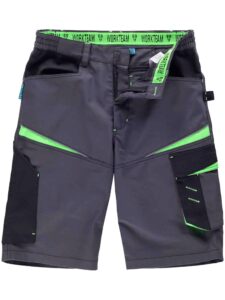 Workteam Pantalón Corto de Trabajo, Tejido Canvas (extremadamente resistente y duradero). Elástico en la cintura. Unisex