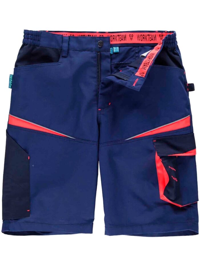 Workteam Pantalón Corto de Trabajo, Tejido Canvas (extremadamente resistente y duradero). Elástico en la cintura. Unisex - Imagen 2