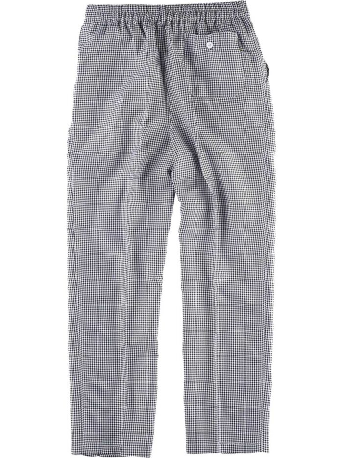 Work Team Pantalón de cocina pata de gallo, cintura elástica, bragueta y botón, para cocineros, Chefs, etc. Unisex