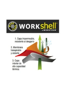 Work Team Cazadora Softshell Trabajo Combinado con Alta Visibilidad, 2 Cintas Reflectantes. Unisex