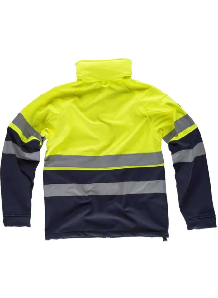 Work Team Cazadora Softshell Trabajo Combinado con Alta Visibilidad, 2 Cintas Reflectantes. Unisex