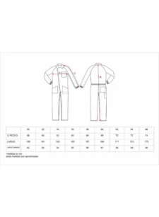 Work Team Buzo Italiano, Mono de Trabajo Mecánico o Industria. Cuello Solapa, Manga ranglan, un Bolso de Pecho y Cremalleras de Nylon. Hombre